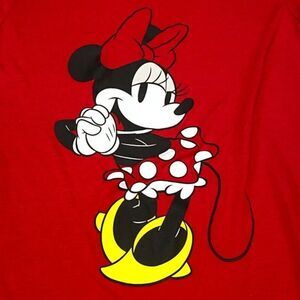 Disney Minnie Mouse T-Shirt Top Small 3/5 Red Graphic